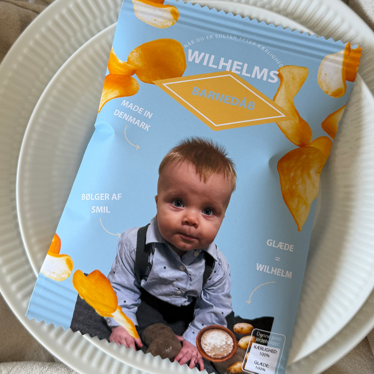 Personlig Chips Pose Lyseblå - 1 stk.