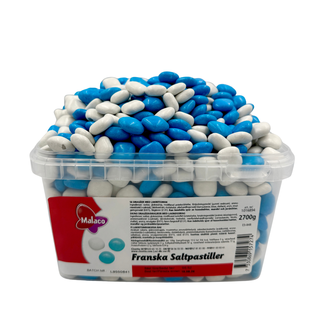 Malaco Franska Saltpastiller - 1000 stk.