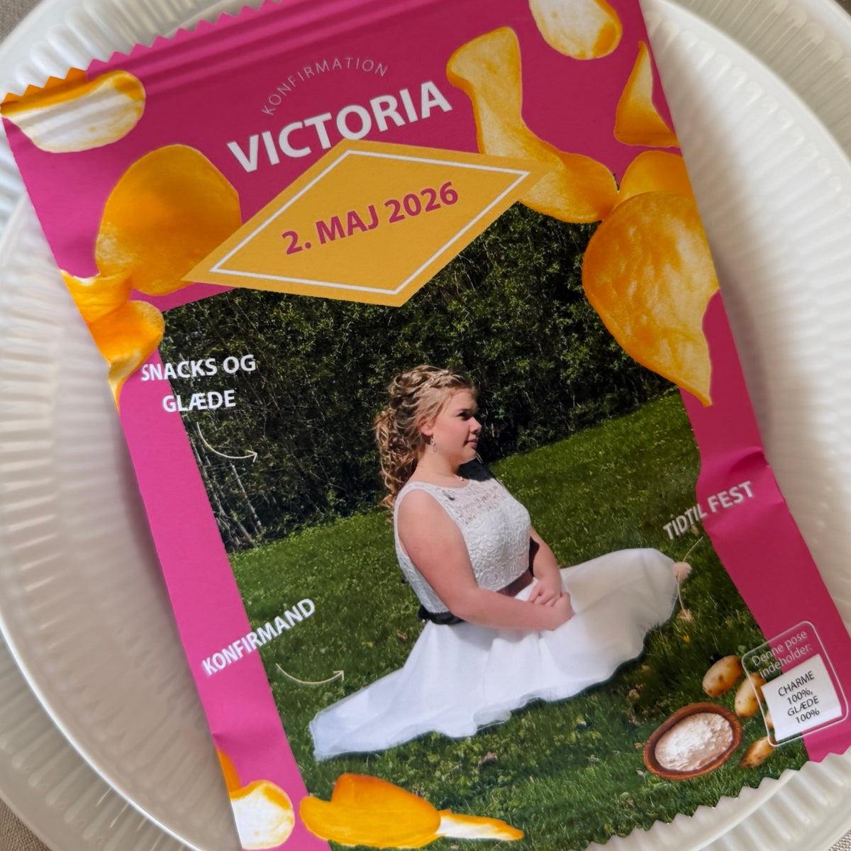 Personlig Chips Pose Pink - 1 stk.