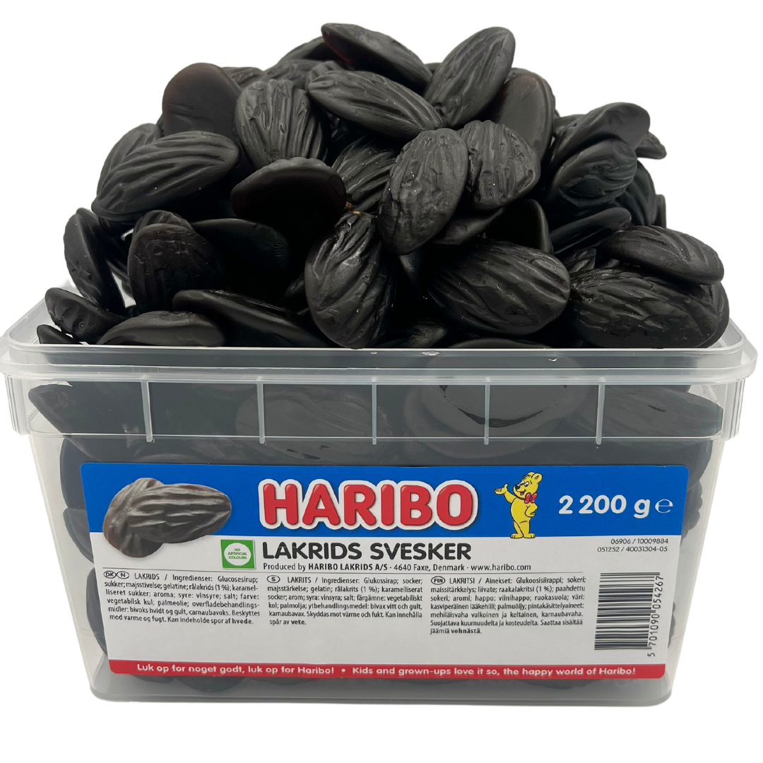 Haribo Lakrids Svesker - 2,2 kg.